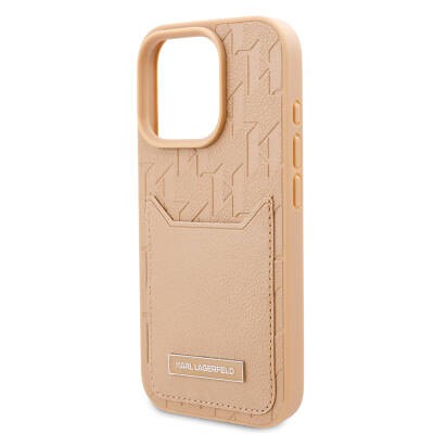 Apple iPhone 16 Pro Max Case Karl Lagerfeld Original Licensed KL Patterned Card Holder Monogram Cover  - 6