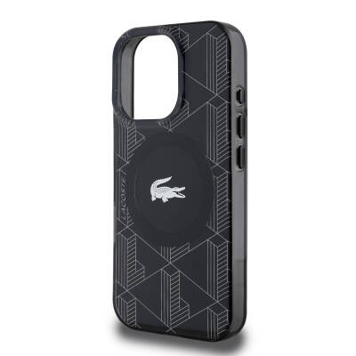 Apple iPhone 16 Pro Max Case Lacoste Original Licensed Magsafe Charging Feature Silver Crocodile Logo Monogram Cover - 9