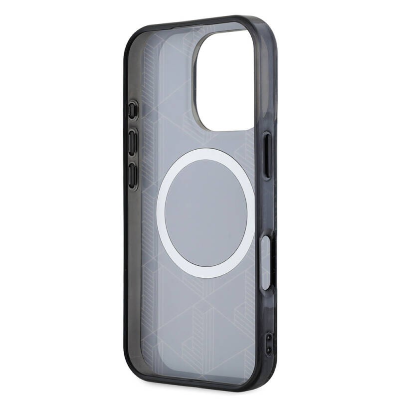 Apple iPhone 16 Pro Max Case Lacoste Original Licensed Magsafe Charging Feature Silver Crocodile Logo Monogram Cover - 10