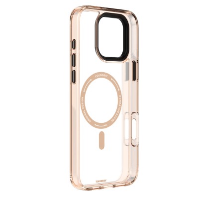 Apple iPhone 16 Pro Max Case M-safe Charging Feature Glass Back Surface TPU Youngkit Gemstone Clear Series Cover - 9