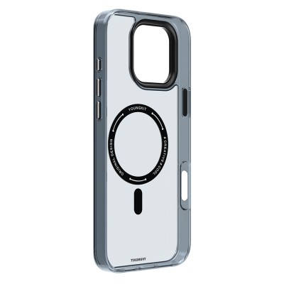 Apple iPhone 16 Pro Max Case M-safe Charging Feature Glass Back Surface TPU Youngkit Gemstone Clear Series Cover - 6