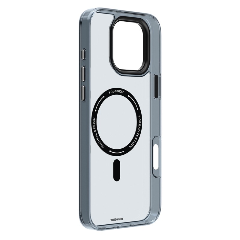 Apple iPhone 16 Pro Max Case M-safe Charging Feature Glass Back Surface TPU Youngkit Gemstone Clear Series Cover - 6