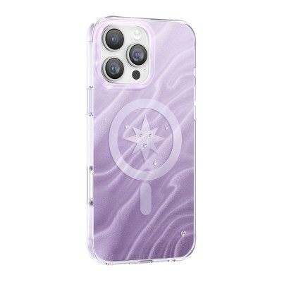 Apple iPhone 16 Pro Max Case M-Safe Charging Feature Original Swarovski Crystal Embellished Zore Paris Rovix Hard PC Cover - 1