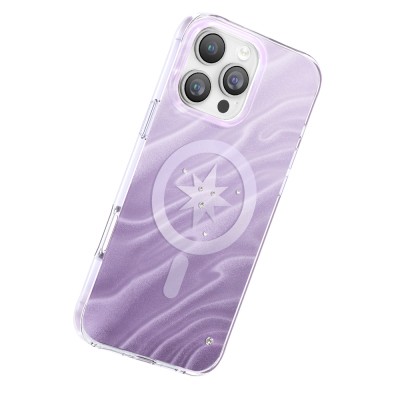 Apple iPhone 16 Pro Max Case M-Safe Charging Feature Original Swarovski Crystal Embellished Zore Paris Rovix Hard PC Cover - 4