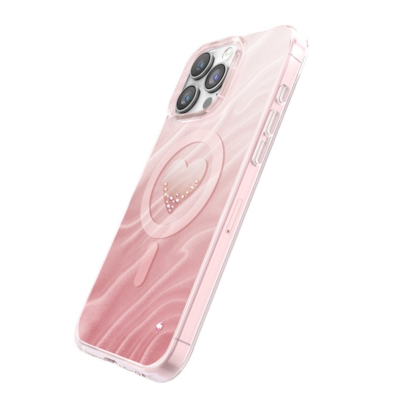 Apple iPhone 16 Pro Max Case M-Safe Charging Feature Original Swarovski Crystal Embellished Zore Paris Rovix Hard PC Cover - 13