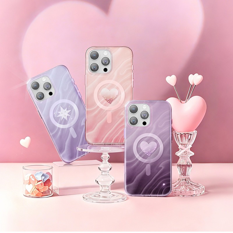 Apple iPhone 16 Pro Max Case M-Safe Charging Feature Original Swarovski Crystal Embellished Zore Paris Rovix Hard PC Cover - 28