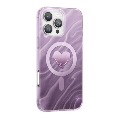Apple iPhone 16 Pro Max Case M-Safe Charging Feature Original Swarovski Crystal Embellished Zore Paris Rovix Hard PC Cover - 3