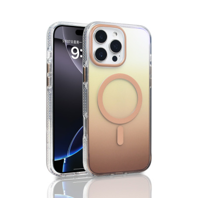 Apple iPhone 16 Pro Max Case M-safe Charging Feature Transparent Color Transition Zore Toros Cover - Zore