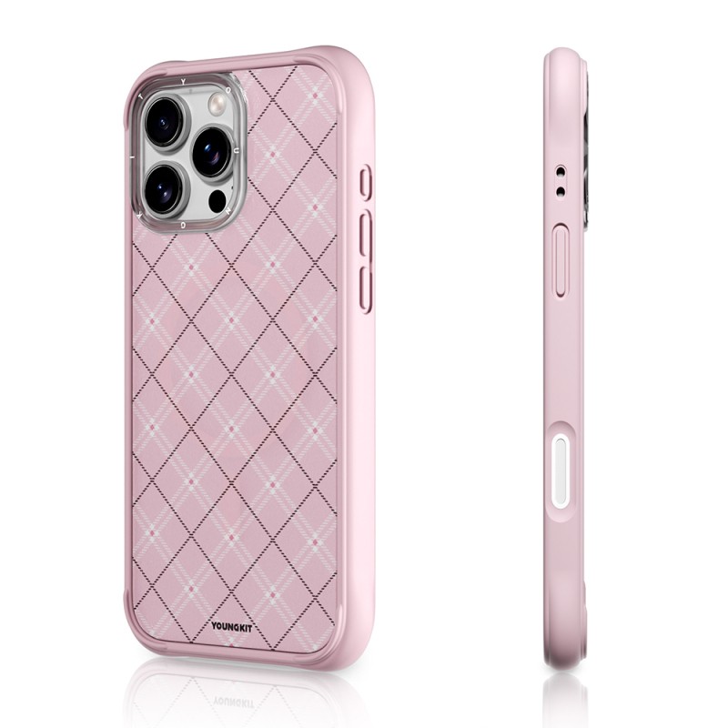 Apple iPhone 16 Pro Max Case M-safe Charging Feature Youngkit Argyle Series Cover - 5