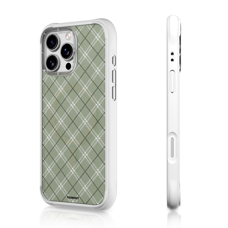 Apple iPhone 16 Pro Max Case M-safe Charging Feature Youngkit Argyle Series Cover - 6