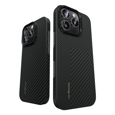 Apple iPhone 16 Pro Max Case Magsafe Charging Feature Carbon Fiber Benks New Series Montage ArmorAir Kevlar Cover - 3