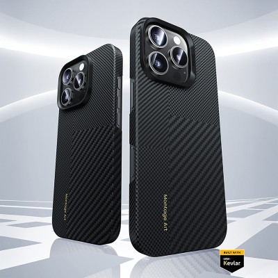 Apple iPhone 16 Pro Max Case Magsafe Charging Feature Carbon Fiber Benks New Series Montage ArmorAir Kevlar Cover - 6