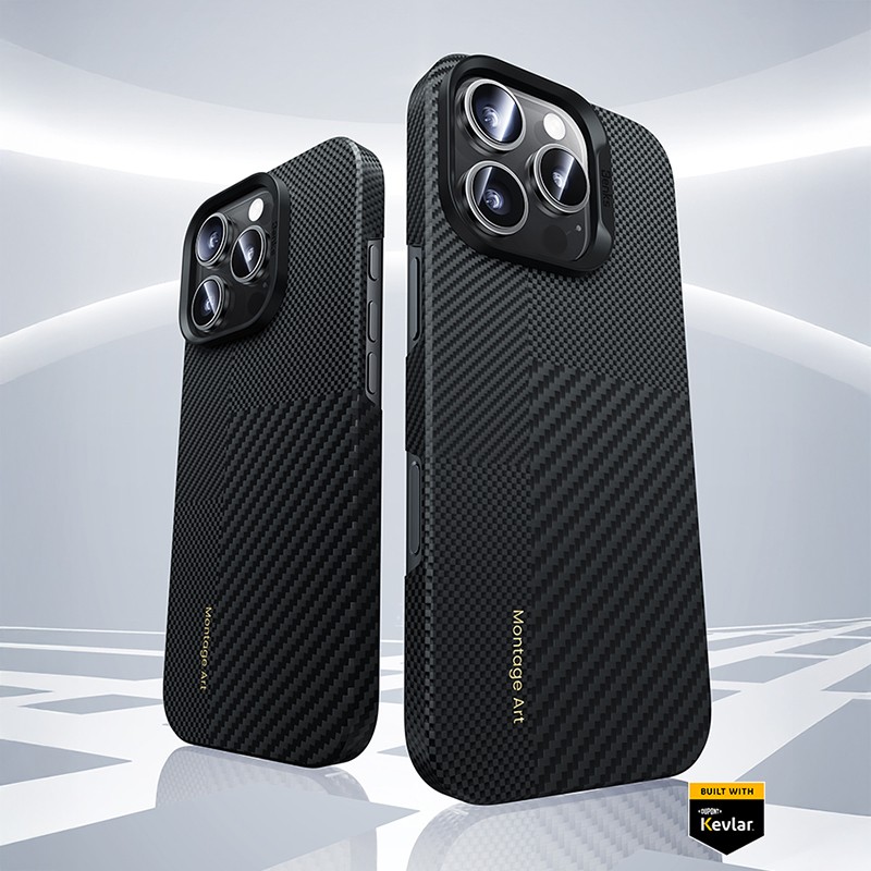 Apple iPhone 16 Pro Max Case Magsafe Charging Feature Carbon Fiber Benks New Series Montage ArmorAir Kevlar Cover - 6