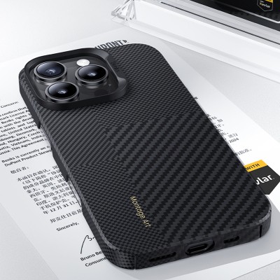 Apple iPhone 16 Pro Max Case Magsafe Charging Feature Carbon Fiber Benks New Series Montage ArmorAir Kevlar Cover - 7