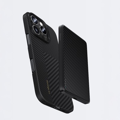 Apple iPhone 16 Pro Max Case Magsafe Charging Feature Carbon Fiber Benks New Series Montage ArmorAir Kevlar Cover - 12