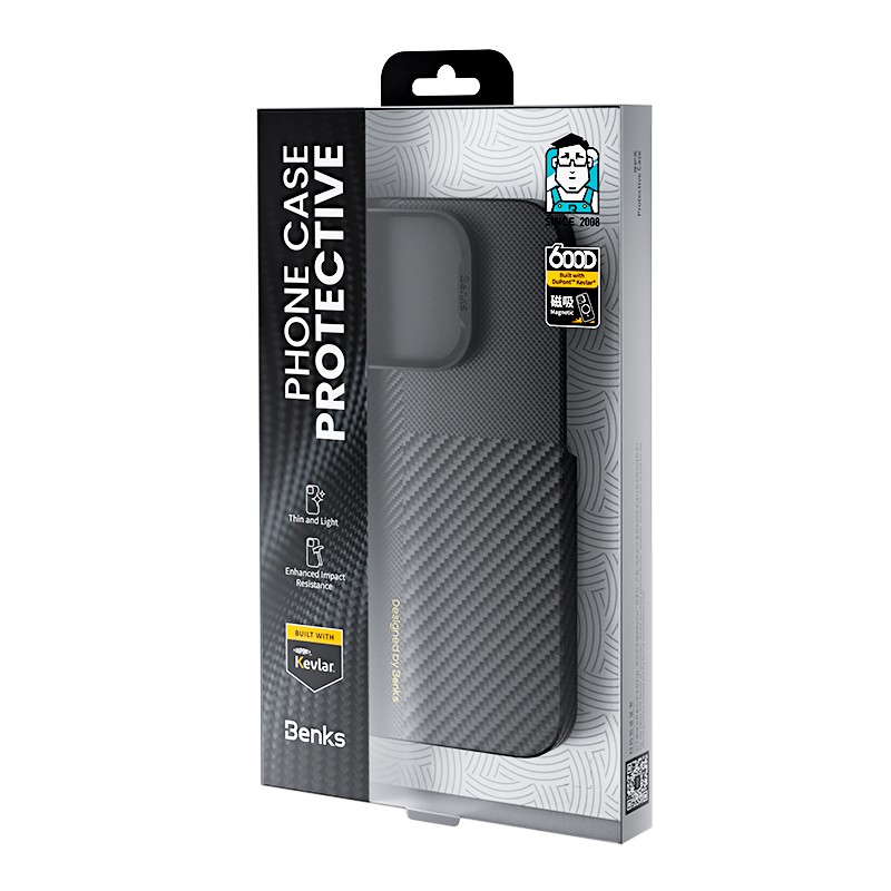 Apple iPhone 16 Pro Max Case Magsafe Charging Feature Carbon Fiber Benks New Series Montage ArmorAir Kevlar Cover - 13