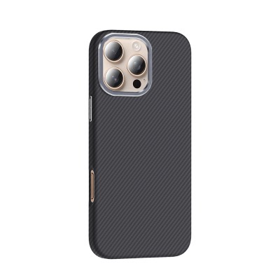 Apple iPhone 16 Pro Max Case Magsafe Charging Feature Carbon Fiber Look Zore Gros Cover - 14