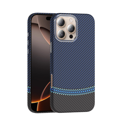 Apple iPhone 16 Pro Max Case Magsafe Charging Feature Carbon Fiber Look Zore Gros Cover - Zore