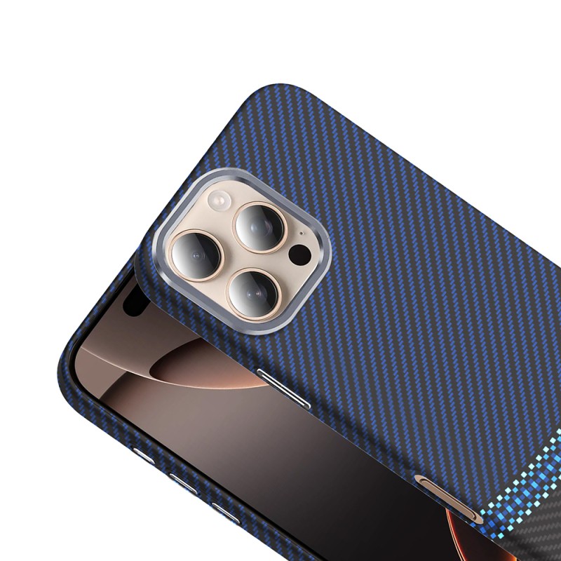 Apple iPhone 16 Pro Max Case Magsafe Charging Feature Carbon Fiber Look Zore Gros Cover - 9