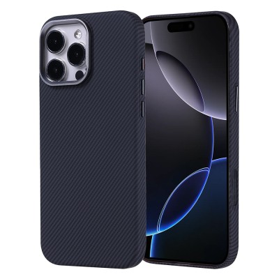 Apple iPhone 16 Pro Max Case Magsafe Charging Feature Carbon Fiber Look Zore Nekst Cover - 2