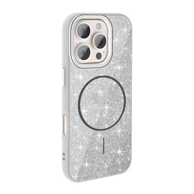 Apple iPhone 16 Pro Max Case Magsafe Charging Feature Shining Glitter Zore Okso Cover - 9