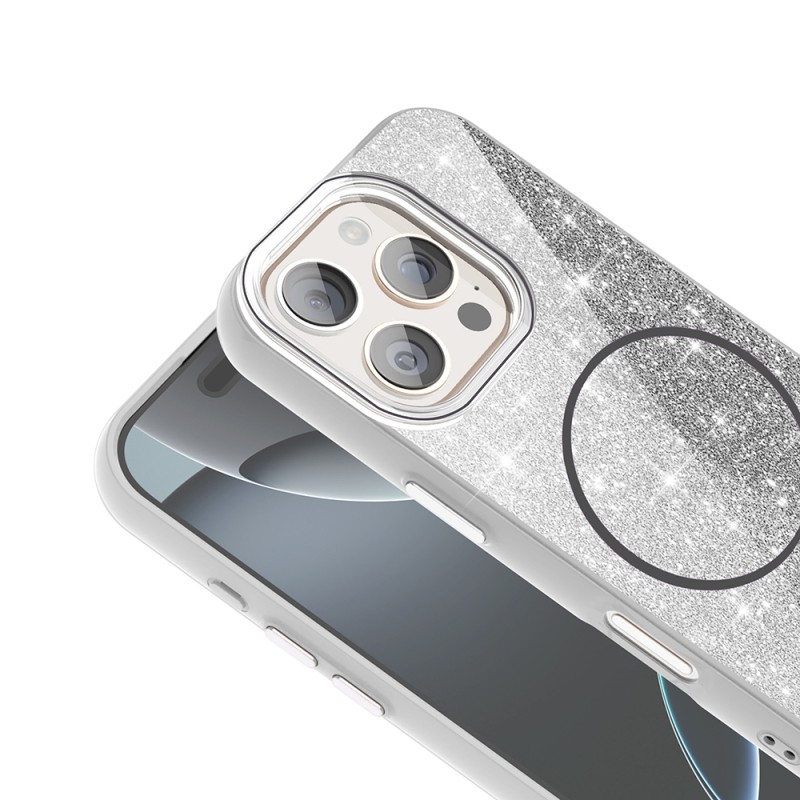 Apple iPhone 16 Pro Max Case Magsafe Charging Feature Shining Glitter Zore Okso Cover - 10