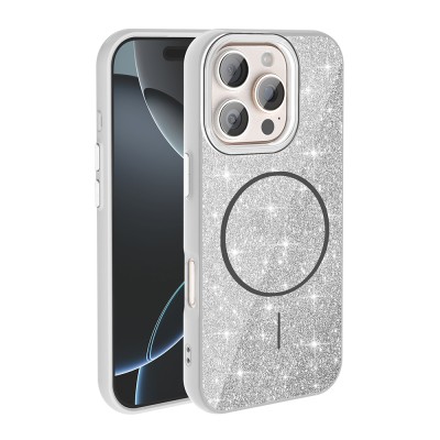 Apple iPhone 16 Pro Max Case Magsafe Charging Feature Shining Glitter Zore Okso Cover - 8