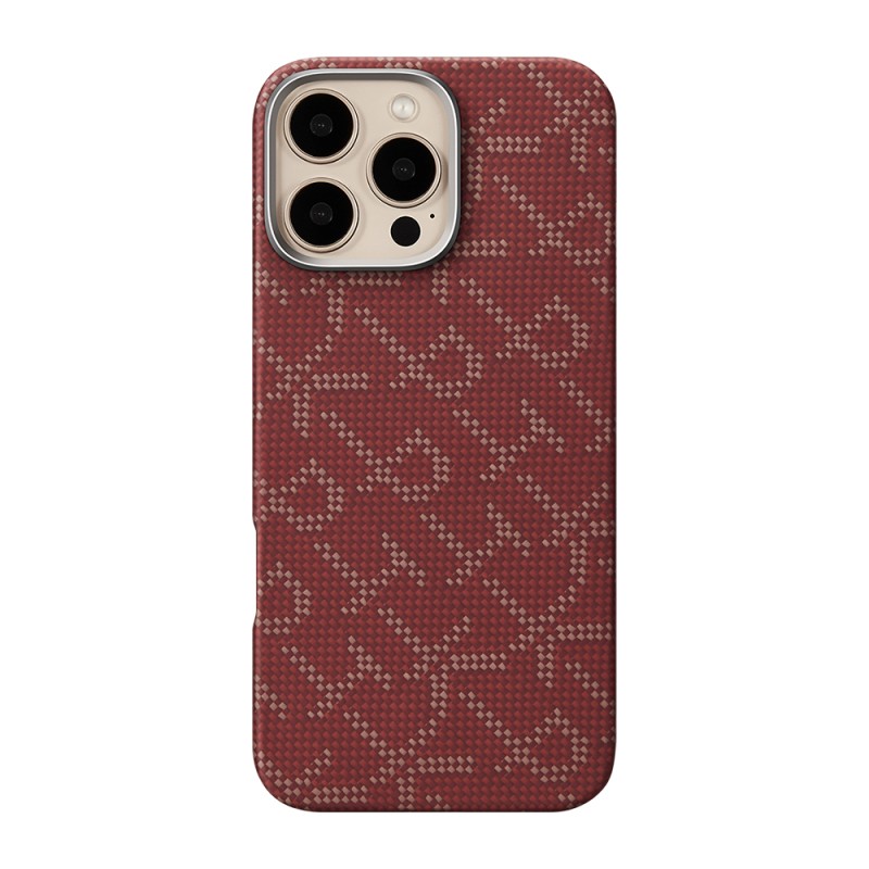 Apple iPhone 16 Pro Max Case MagSafe Charging Featured Aramid Fiber Pitaka Tactile Woven Monogram Series Cover - 10