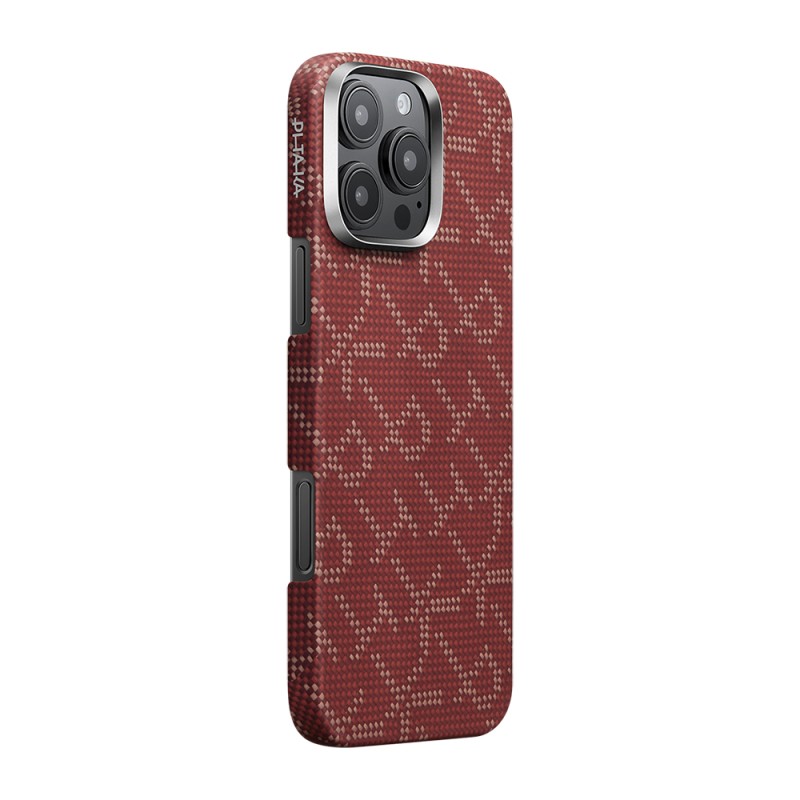 Apple iPhone 16 Pro Max Case MagSafe Charging Featured Aramid Fiber Pitaka Tactile Woven Monogram Series Cover - 12