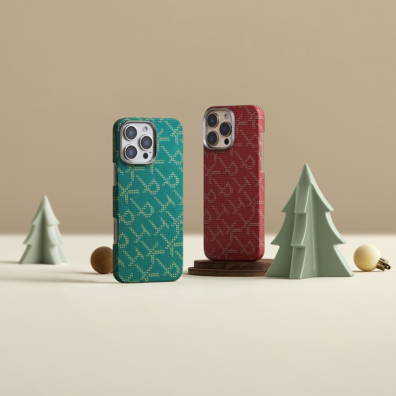 Apple iPhone 16 Pro Max Case MagSafe Charging Featured Aramid Fiber Pitaka Tactile Woven Monogram Series Cover - 15