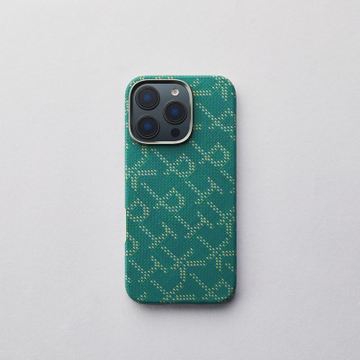 Apple iPhone 16 Pro Max Case MagSafe Charging Featured Aramid Fiber Pitaka Tactile Woven Monogram Series Cover - 16