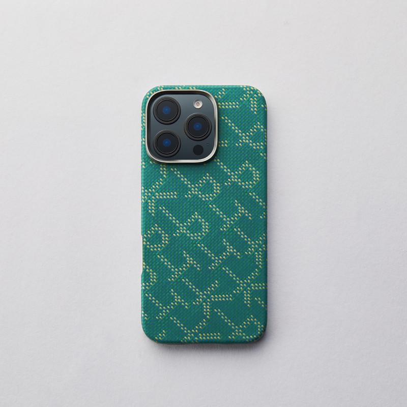 Apple iPhone 16 Pro Max Case MagSafe Charging Featured Aramid Fiber Pitaka Tactile Woven Monogram Series Cover - 16