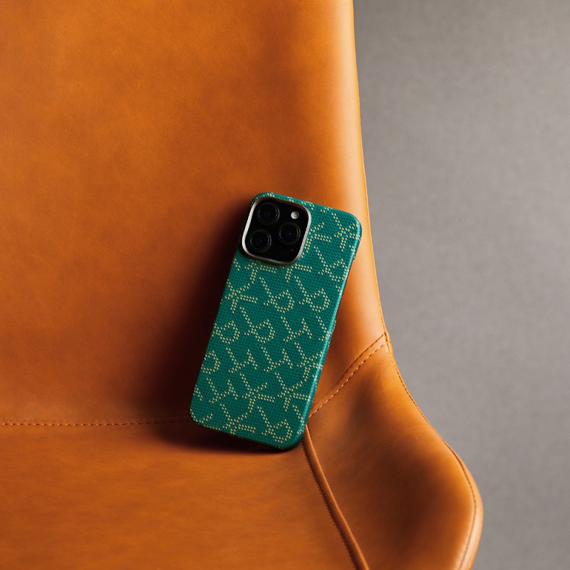 Apple iPhone 16 Pro Max Case MagSafe Charging Featured Aramid Fiber Pitaka Tactile Woven Monogram Series Cover - 19