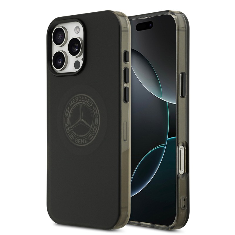 Apple iPhone 16 Pro Max Case Mercedes Benz Original Licensed M-Safe Charging Feature Frosted PC Nostalgic Star Design Cover - 1