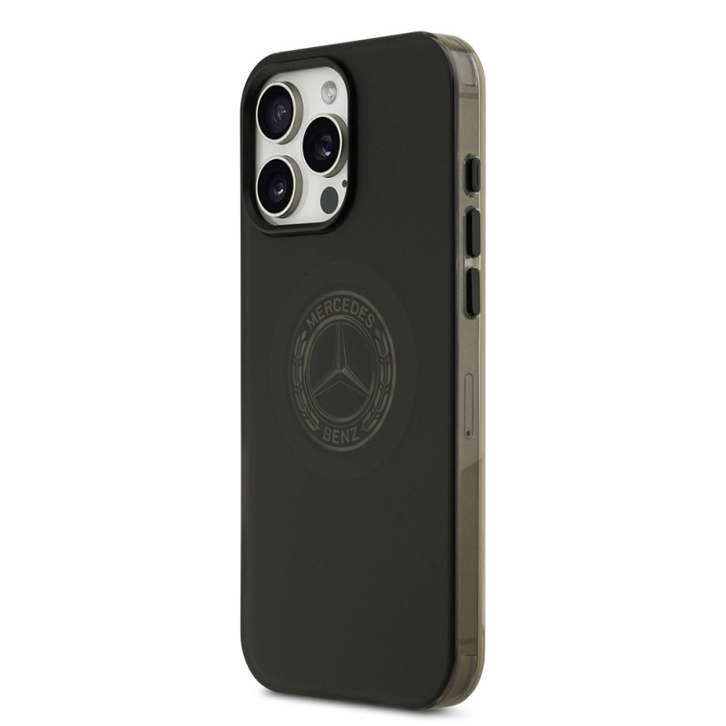 Apple iPhone 16 Pro Max Case Mercedes Benz Original Licensed M-Safe Charging Feature Frosted PC Nostalgic Star Design Cover - 3