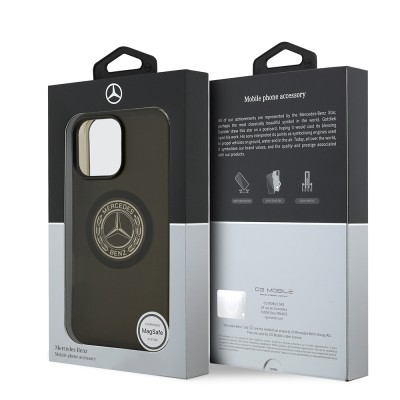 Apple iPhone 16 Pro Max Case Mercedes Benz Original Licensed M-Safe Charging Feature Frosted PC Nostalgic Star Design Cover - 9