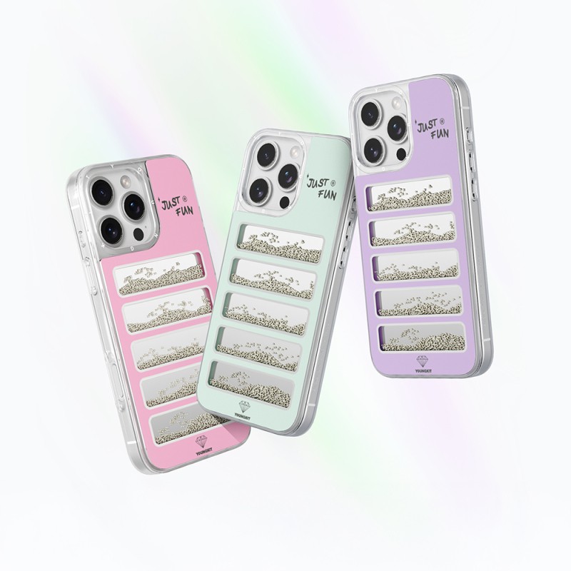 Apple iPhone 16 Pro Max Case Mirrored and Beaded Design Youngkit Jump Series Cover - 11
