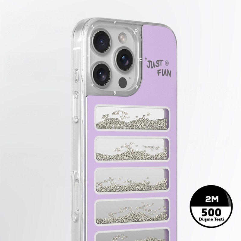 Apple iPhone 16 Pro Max Case Mirrored and Beaded Design Youngkit Jump Series Cover - 12
