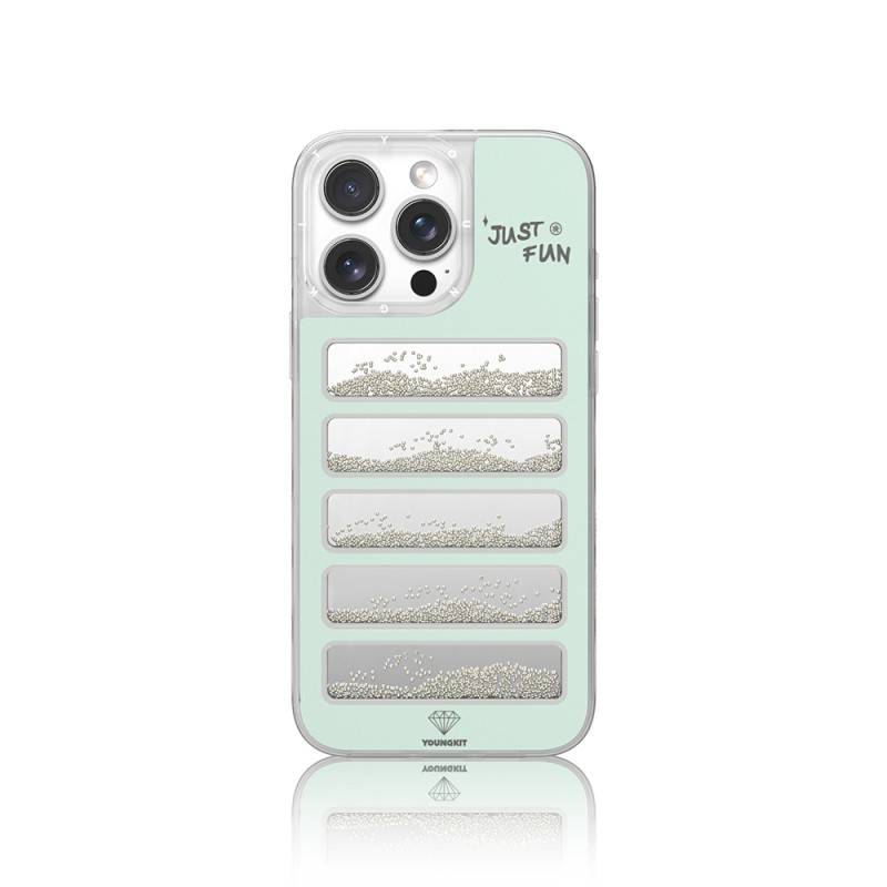 Apple iPhone 16 Pro Max Case Mirrored and Beaded Design Youngkit Jump Series Cover - 6