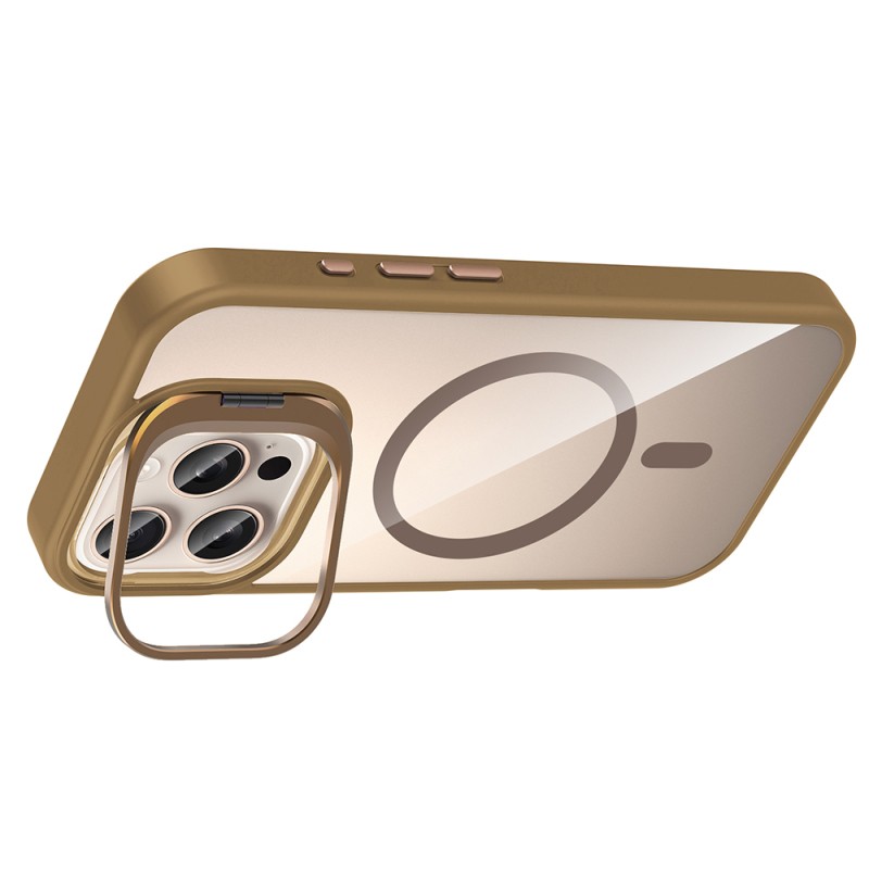 Apple iPhone 16 Pro Max Case Stand and Camera Lens Gift M-Safe Charging Feature Zore Etro Cover - 9
