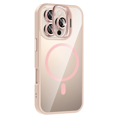 Apple iPhone 16 Pro Max Case Stand and Camera Lens Gift M-Safe Charging Feature Zore Etro Cover - 10
