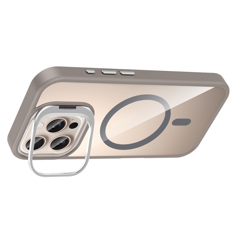 Apple iPhone 16 Pro Max Case Stand and Camera Lens Gift M-Safe Charging Feature Zore Etro Cover - 17