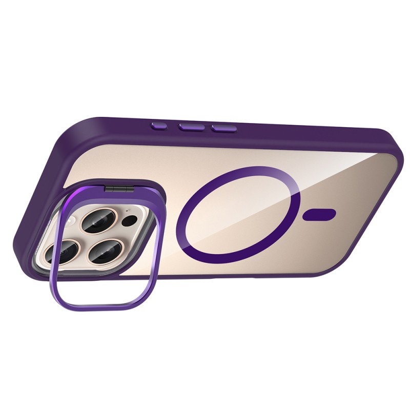 Apple iPhone 16 Pro Max Case Stand and Camera Lens Gift M-Safe Charging Feature Zore Etro Cover - 13