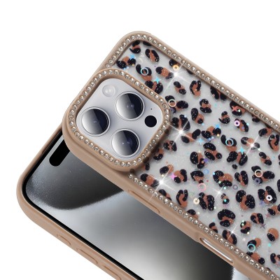 Apple iPhone 16 Pro Max Case Stone and Glitter Design Zore Azra Cover - 9