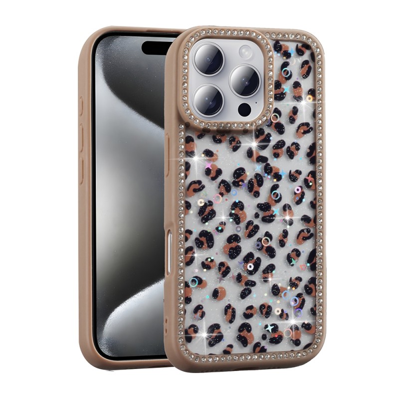 Apple iPhone 16 Pro Max Case Stone and Glitter Design Zore Azra Cover - 3