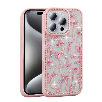 Apple iPhone 16 Pro Max Case Stone and Glitter Design Zore Azra Cover - 4