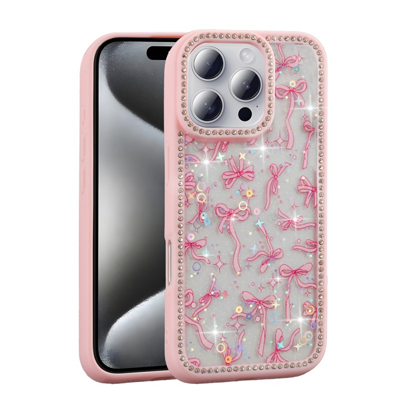 Apple iPhone 16 Pro Max Case Stone and Glitter Design Zore Azra Cover - 4