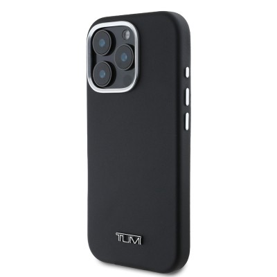 Apple iPhone 16 Pro Max Case TUMI Original Licensed Magsafe Charging Featured Metal Text Logo PU Leather Cover - 3