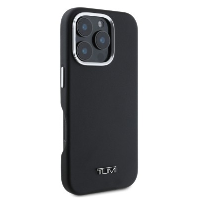 Apple iPhone 16 Pro Max Case TUMI Original Licensed Magsafe Charging Featured Metal Text Logo PU Leather Cover - 4