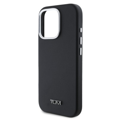 Apple iPhone 16 Pro Max Case TUMI Original Licensed Magsafe Charging Featured Metal Text Logo PU Leather Cover - 5